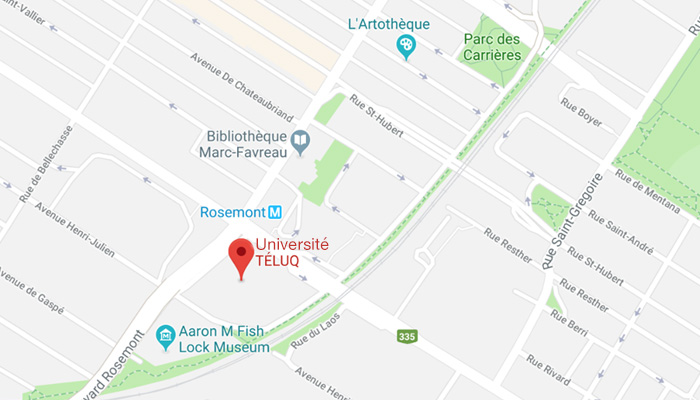 Carte Google Maps de l'Université TÉLUQ.